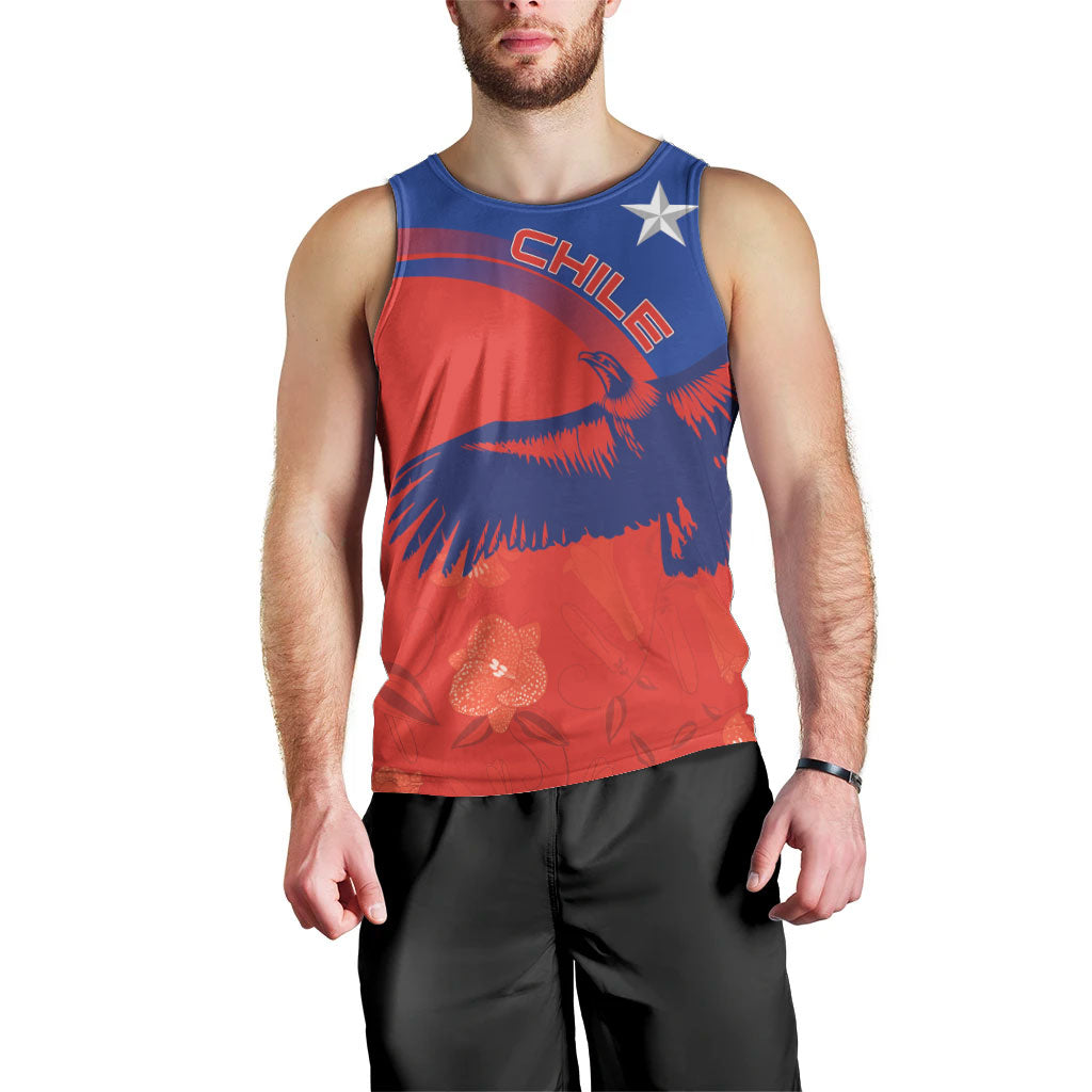 Chile Rugby Custom Los Condores Men Tank Top Copihue Motifs