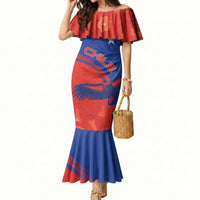 Chile Rugby Custom Los Condores Mermaid Dress Copihue Motifs