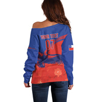 Chile Rugby Custom Los Condores Off Shoulder Sweater Copihue Motifs