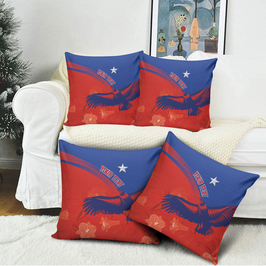 Chile Rugby Custom Los Condores Pillow Cover Copihue Motifs