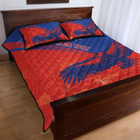 Chile Rugby Custom Los Condores Quilt Bed Set Copihue Motifs