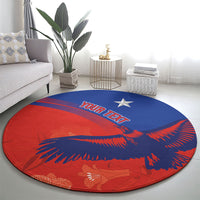 Chile Rugby Custom Los Condores Round Carpet Copihue Motifs