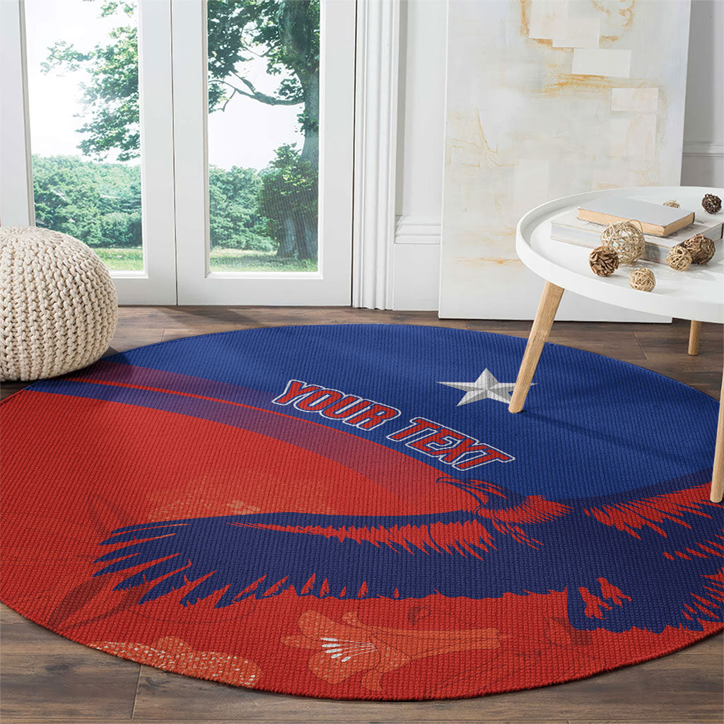 Chile Rugby Custom Los Condores Round Carpet Copihue Motifs