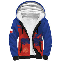Chile Rugby Custom Los Condores Sherpa Hoodie Copihue Motifs