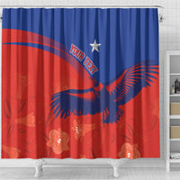 Chile Rugby Custom Los Condores Shower Curtain Copihue Motifs