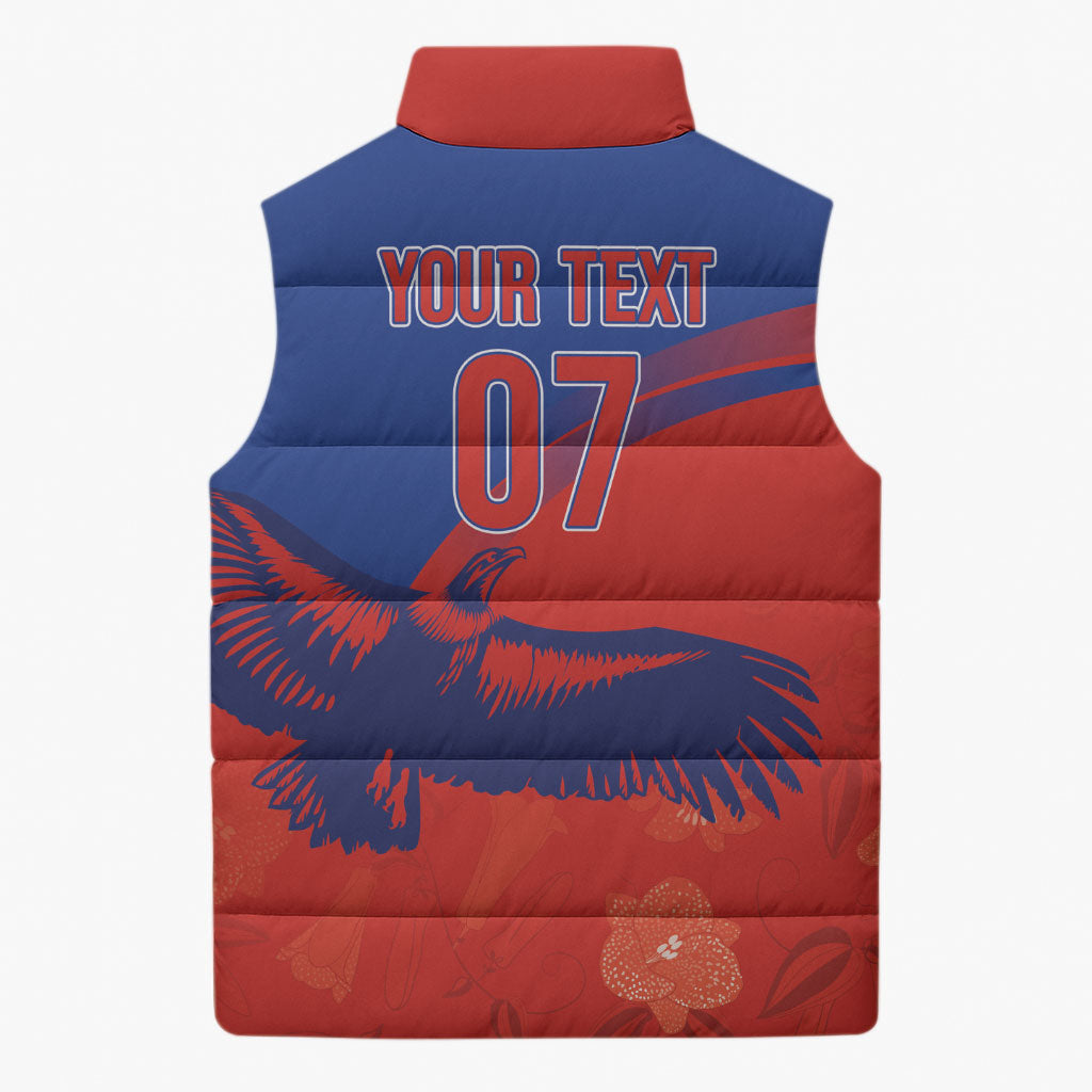 Chile Rugby Custom Los Condores Sleeveless Puffer Jacket Copihue Motifs