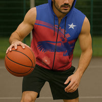 Chile Rugby Custom Los Condores Sleeveless Zip Hoodie Copihue Motifs