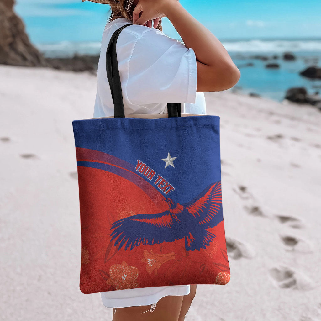 Chile Rugby Custom Los Condores Tote Bag Copihue Motifs