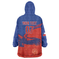 Chile Rugby Custom Los Condores Wearable Blanket Hoodie Copihue Motifs