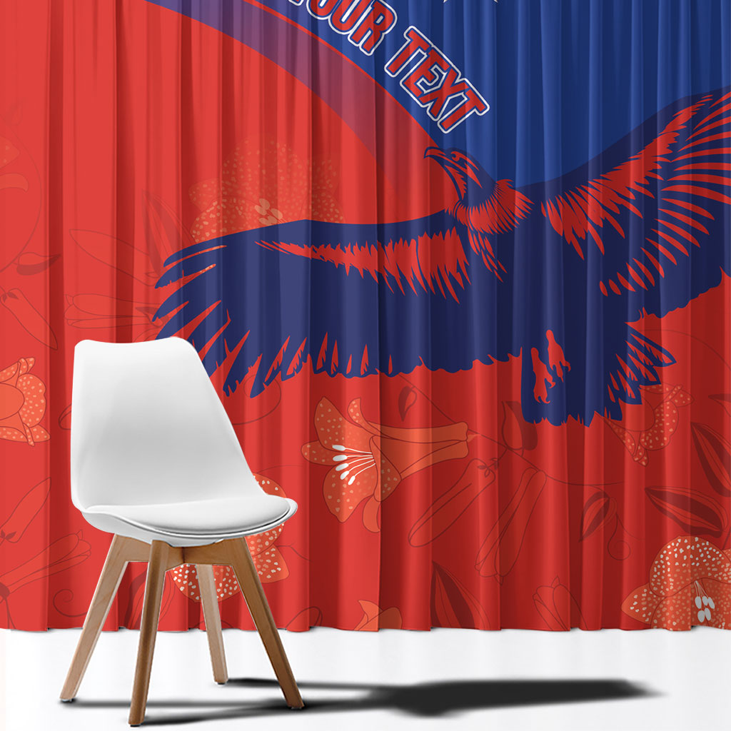 Chile Rugby Custom Los Condores Window Curtain Copihue Motifs