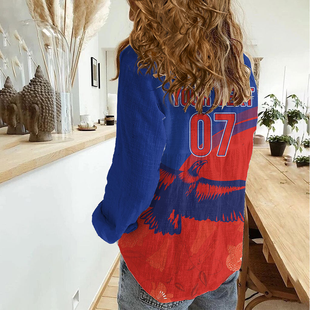 Chile Rugby Custom Los Condores Women Casual Shirt Copihue Motifs