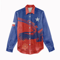 Chile Rugby Custom Los Condores Women Casual Shirt Copihue Motifs