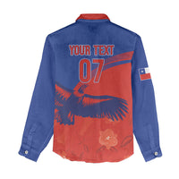 Chile Rugby Custom Los Condores Women Casual Shirt Copihue Motifs
