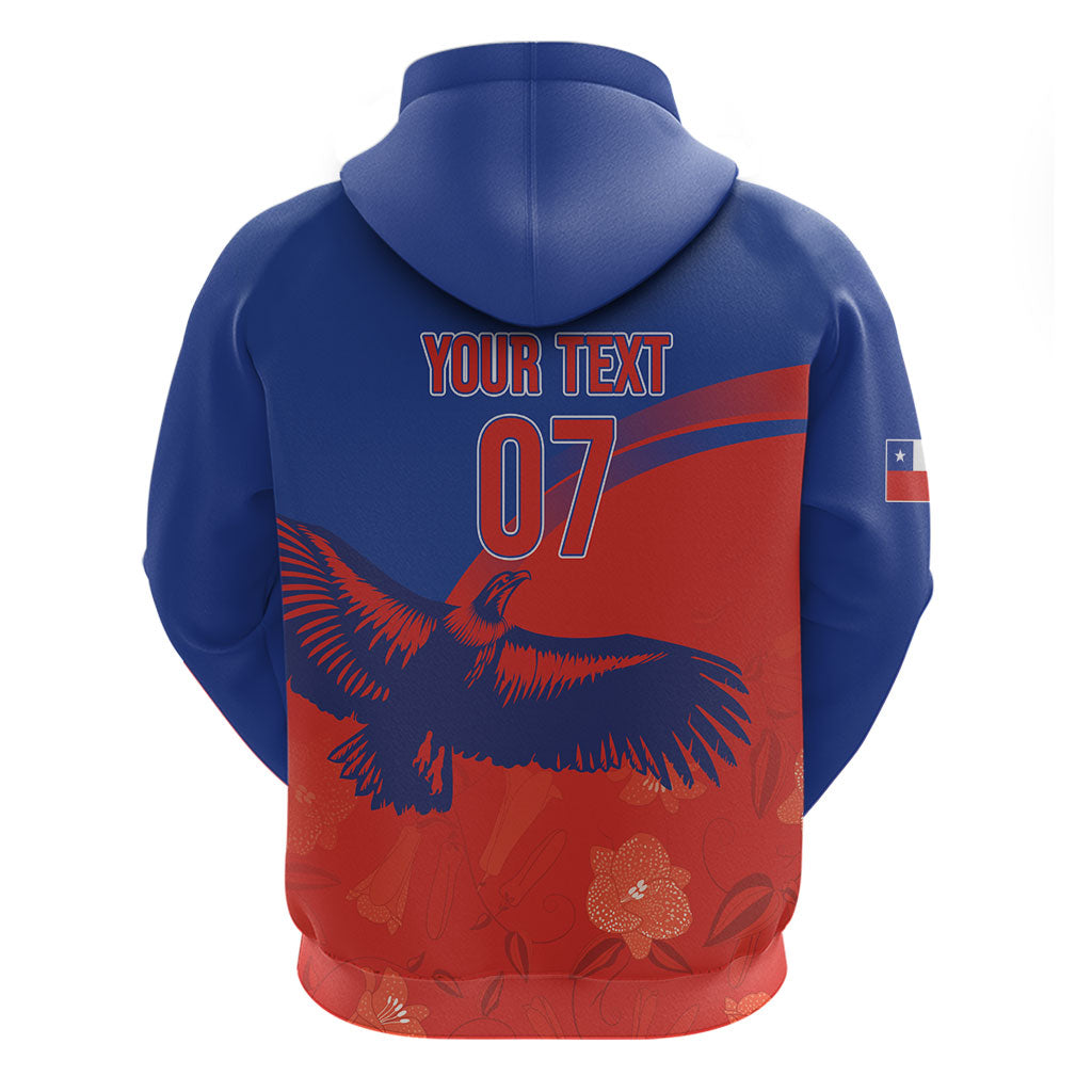 Chile Rugby Custom Los Condores Zip Hoodie Copihue Motifs