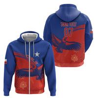 Chile Rugby Custom Los Condores Zip Hoodie Copihue Motifs