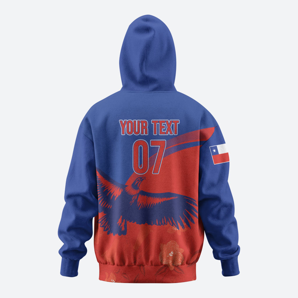 Chile Rugby Custom Los Condores Zip Hoodie Copihue Motifs