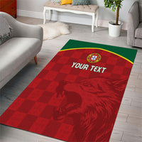 Portugal Rugby Custom Os Lobos Area Rug Bandeira das Quinas Inspired