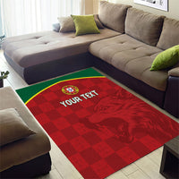 Portugal Rugby Custom Os Lobos Area Rug Bandeira das Quinas Inspired