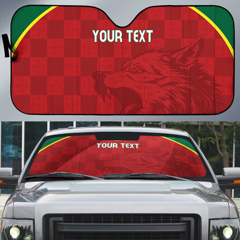 Portugal Rugby Custom Os Lobos Auto Sun Shade Bandeira das Quinas Inspired