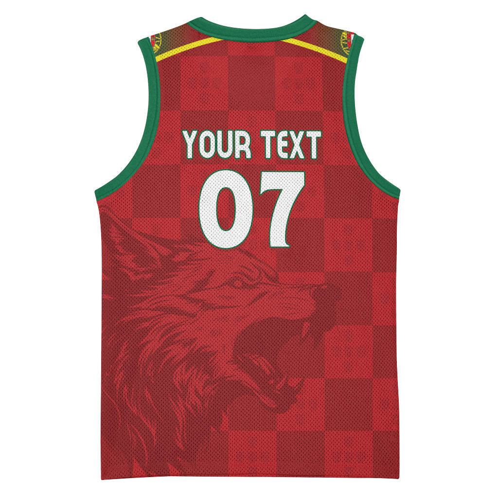 Portugal Rugby Custom Os Lobos Basketball Jersey Bandeira das Quinas Inspired