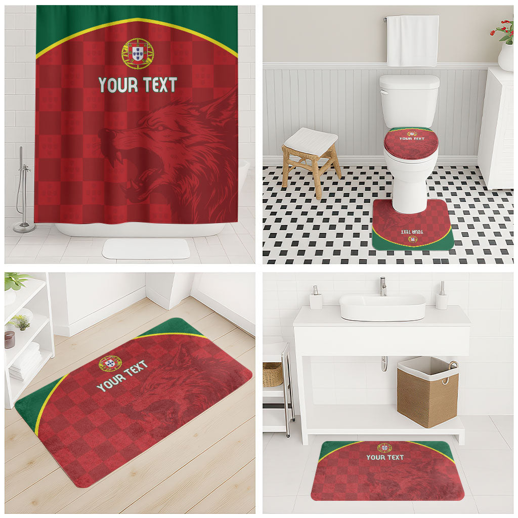 Portugal Rugby Custom Os Lobos Bathroom Set Bandeira das Quinas Inspired