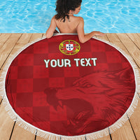 Portugal Rugby Custom Os Lobos Beach Blanket Bandeira das Quinas Inspired