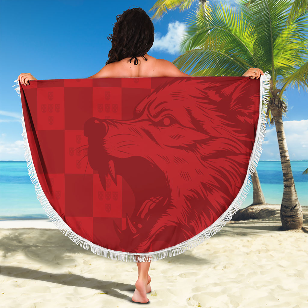 Portugal Rugby Custom Os Lobos Beach Blanket Bandeira das Quinas Inspired