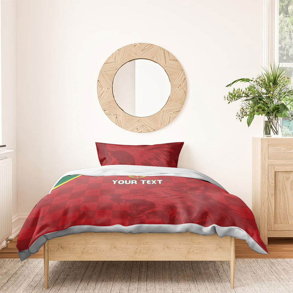 Portugal Rugby Custom Os Lobos Bedding Set Bandeira das Quinas Inspired