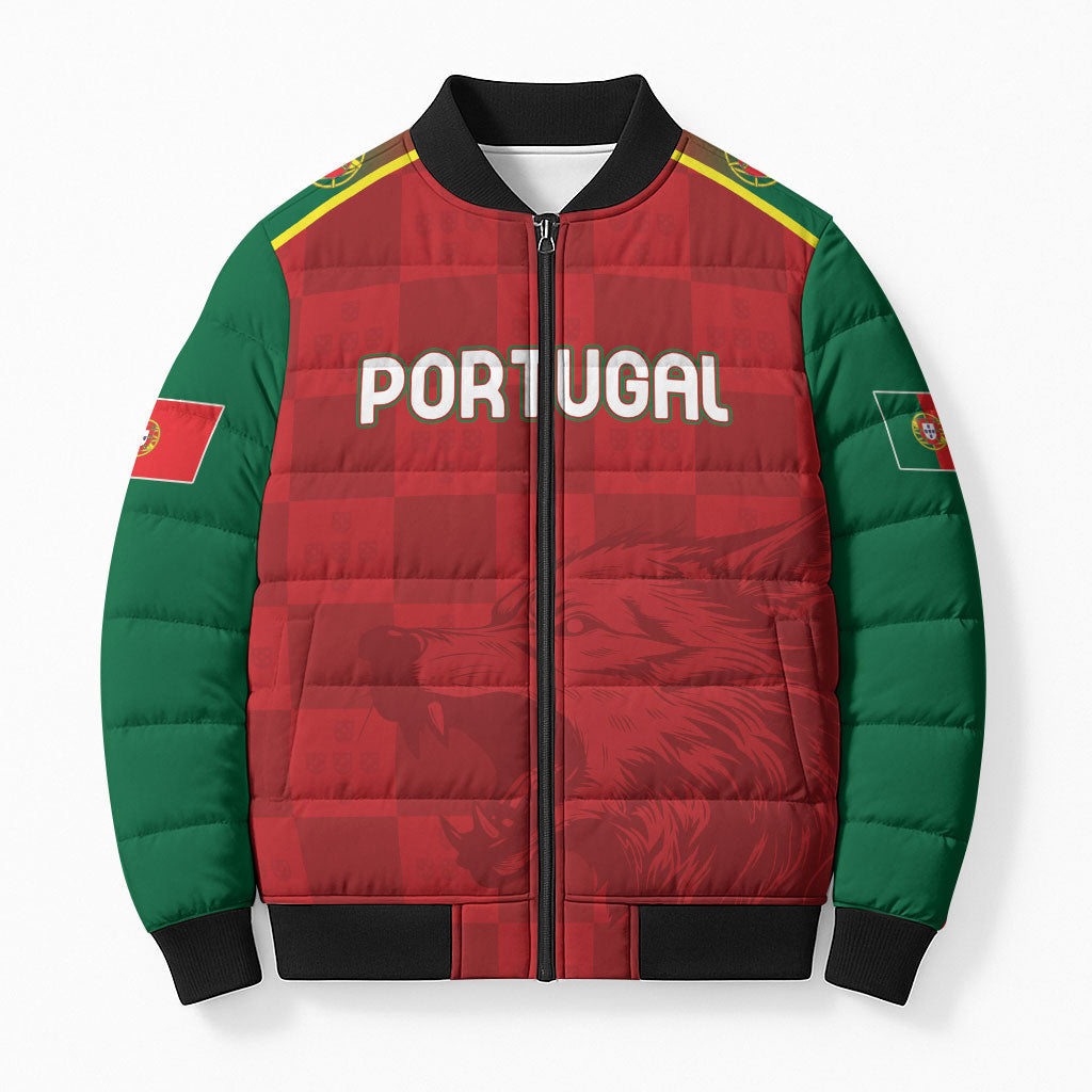 Portugal Rugby Custom Os Lobos Bomber Puffer Jacket Bandeira das Quinas Inspired