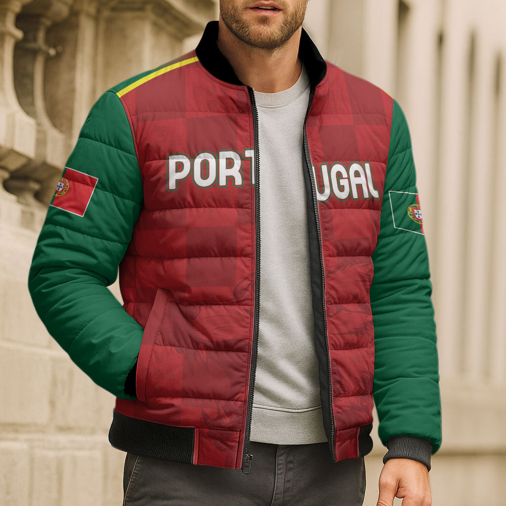 Portugal Rugby Custom Os Lobos Bomber Puffer Jacket Bandeira das Quinas Inspired