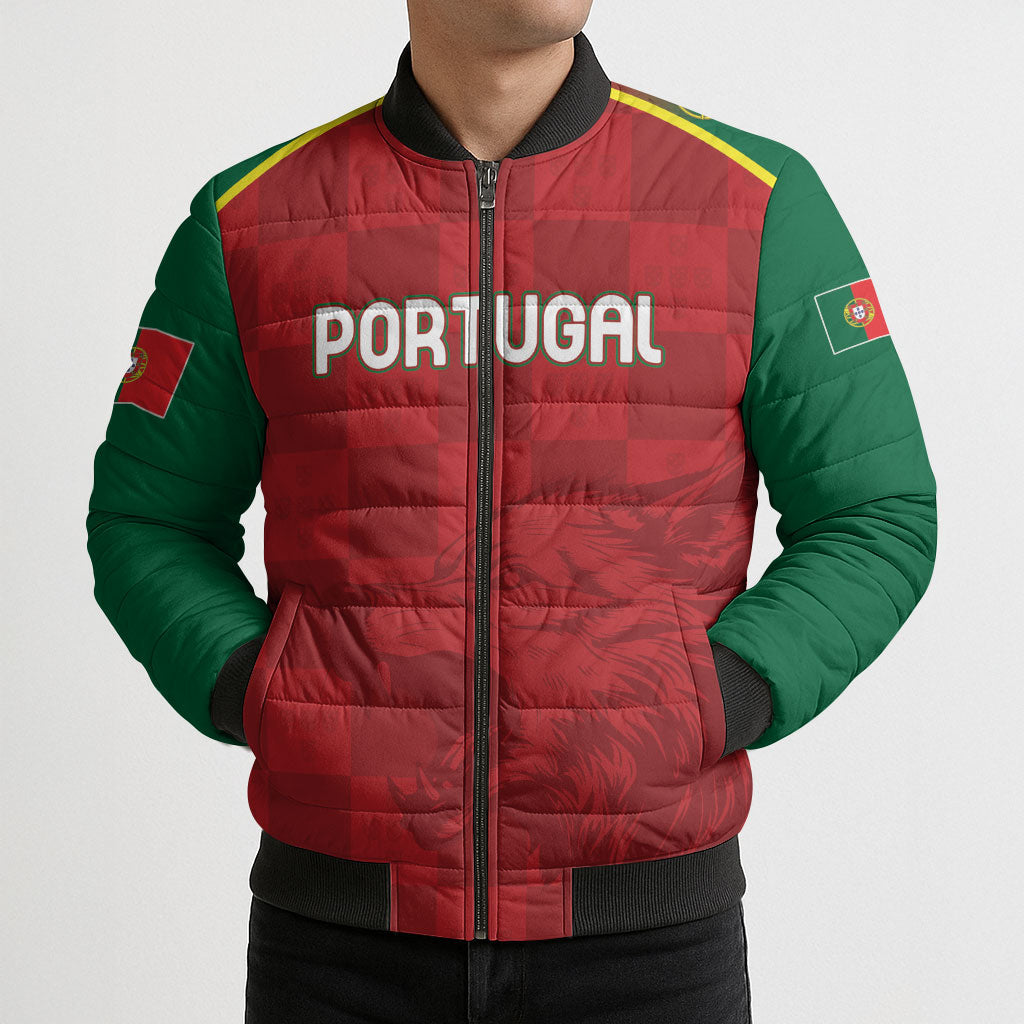 Portugal Rugby Custom Os Lobos Bomber Puffer Jacket Bandeira das Quinas Inspired