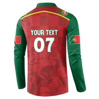 Portugal Rugby Custom Os Lobos Button Sweatshirt Bandeira das Quinas Inspired