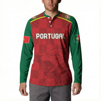 Portugal Rugby Custom Os Lobos Button Sweatshirt Bandeira das Quinas Inspired
