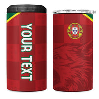 Portugal Rugby Custom Os Lobos 4 in 1 Can Cooler Tumbler Bandeira das Quinas Inspired