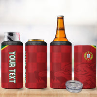 Portugal Rugby Custom Os Lobos 4 in 1 Can Cooler Tumbler Bandeira das Quinas Inspired