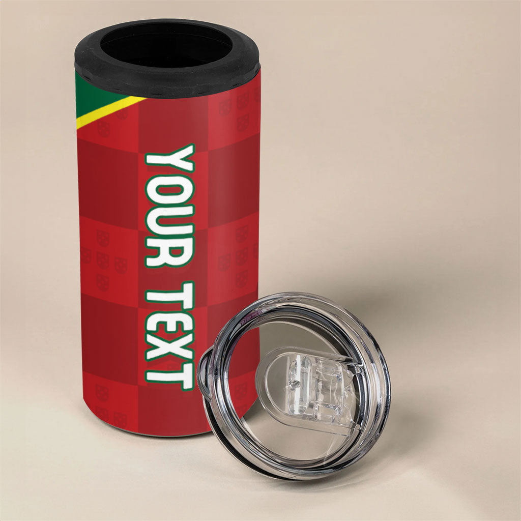 Portugal Rugby Custom Os Lobos 4 in 1 Can Cooler Tumbler Bandeira das Quinas Inspired