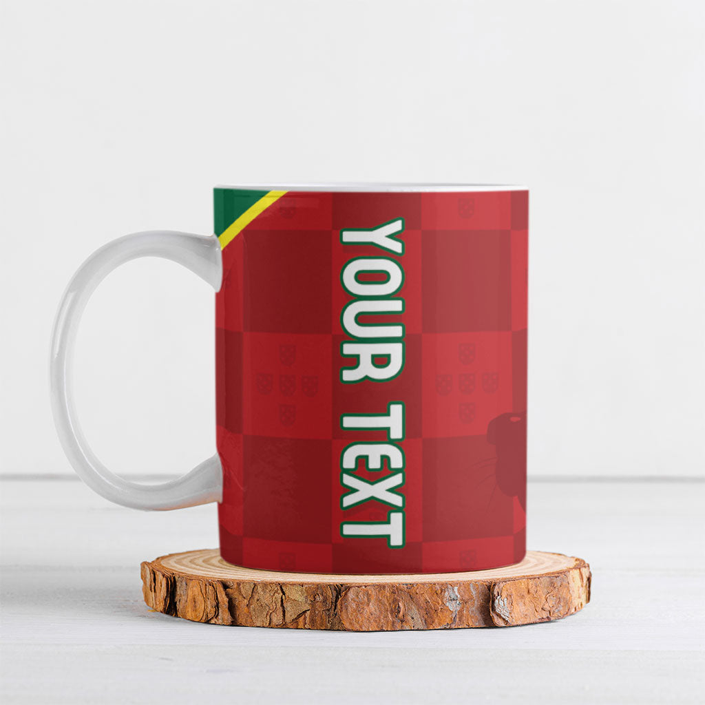 Portugal Rugby Custom Os Lobos Ceramic Mug Bandeira das Quinas Inspired
