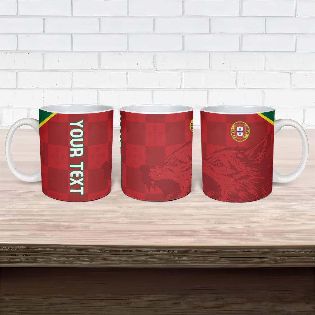 Portugal Rugby Custom Os Lobos Ceramic Mug Bandeira das Quinas Inspired