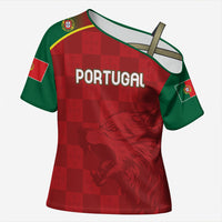 Portugal Rugby Custom Os Lobos Cross Shoulder Shirt Bandeira das Quinas Inspired