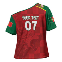 Portugal Rugby Custom Os Lobos Cross Shoulder Shirt Bandeira das Quinas Inspired
