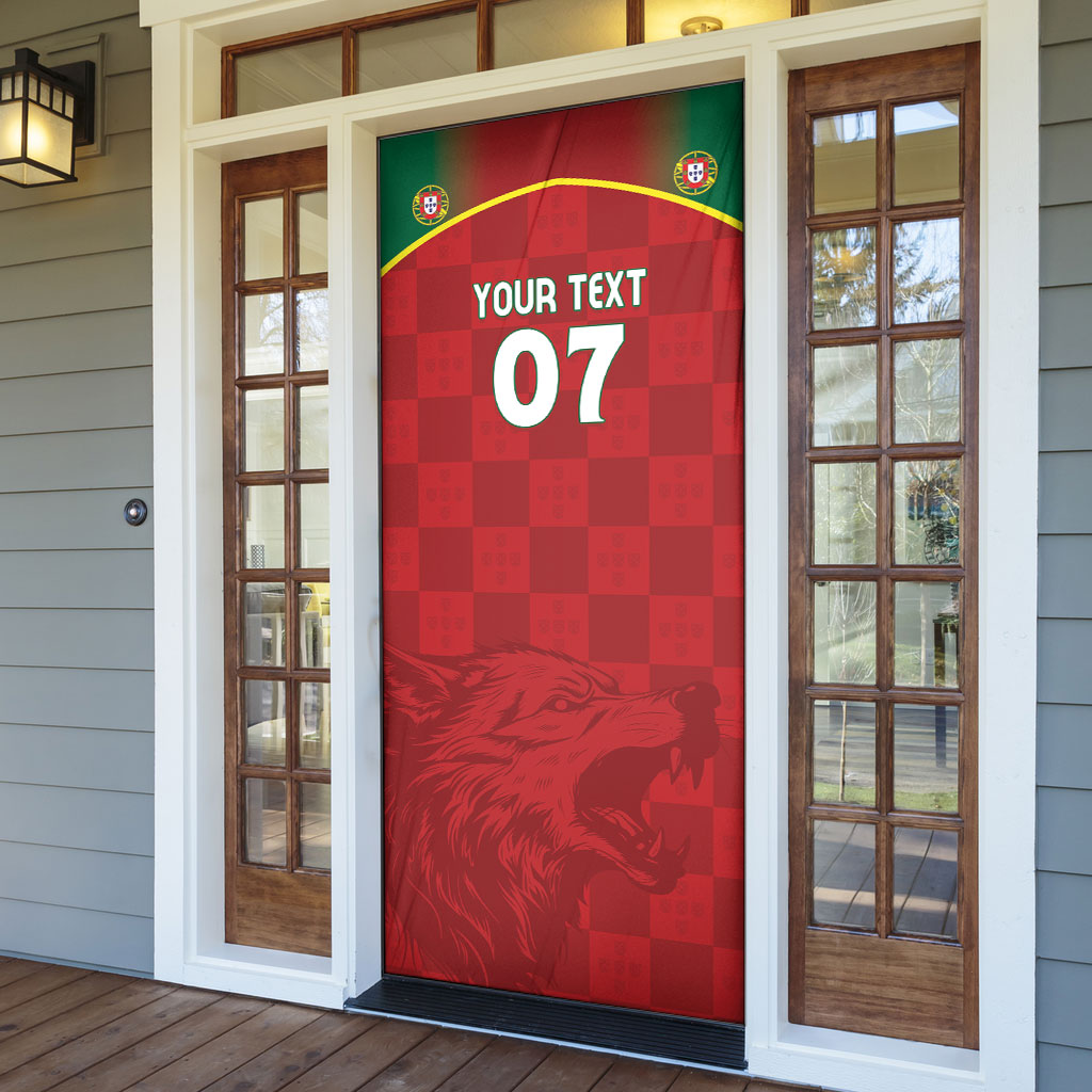 Portugal Rugby Custom Os Lobos Door Cover Bandeira das Quinas Inspired