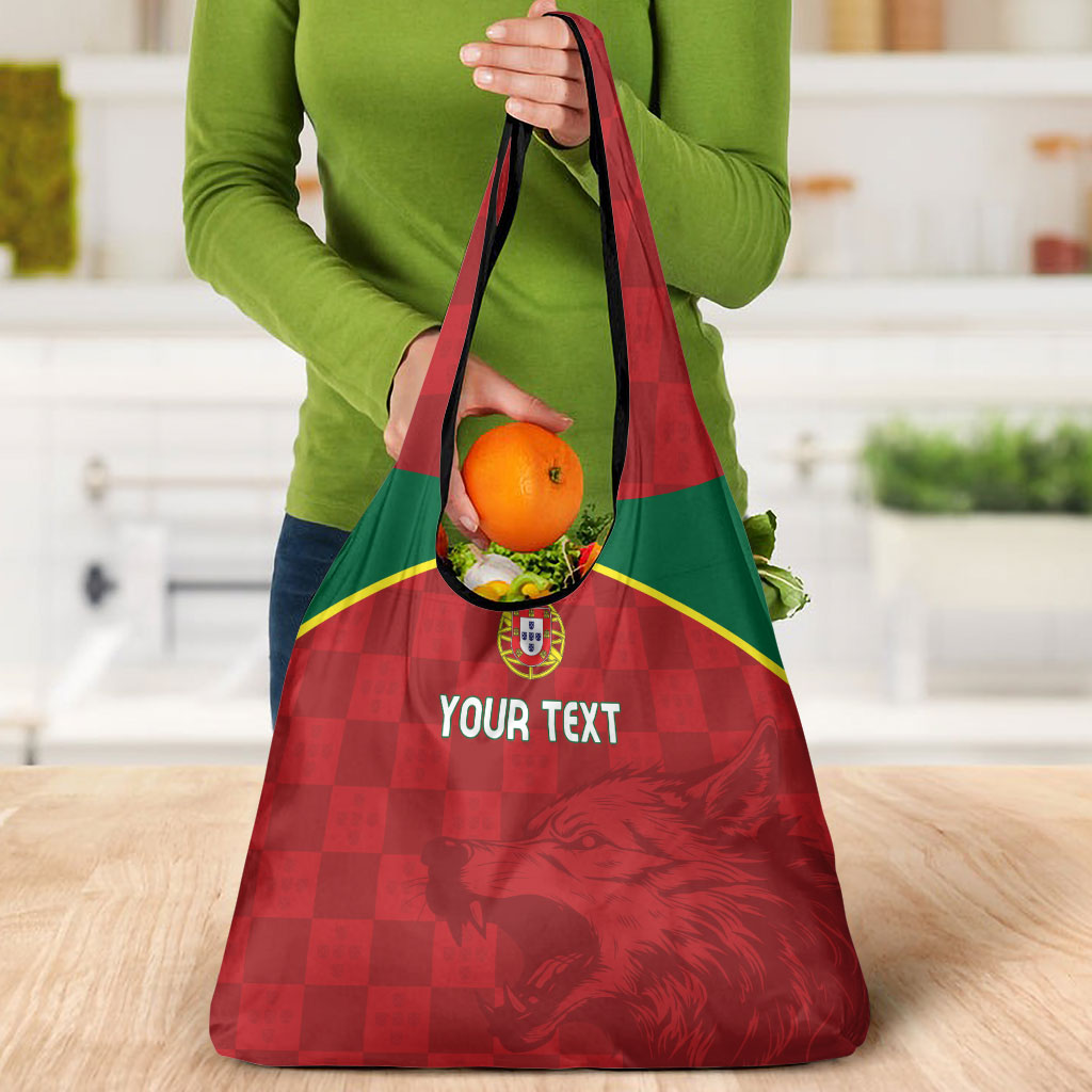 Portugal Rugby Custom Os Lobos Grocery Bag Bandeira das Quinas Inspired