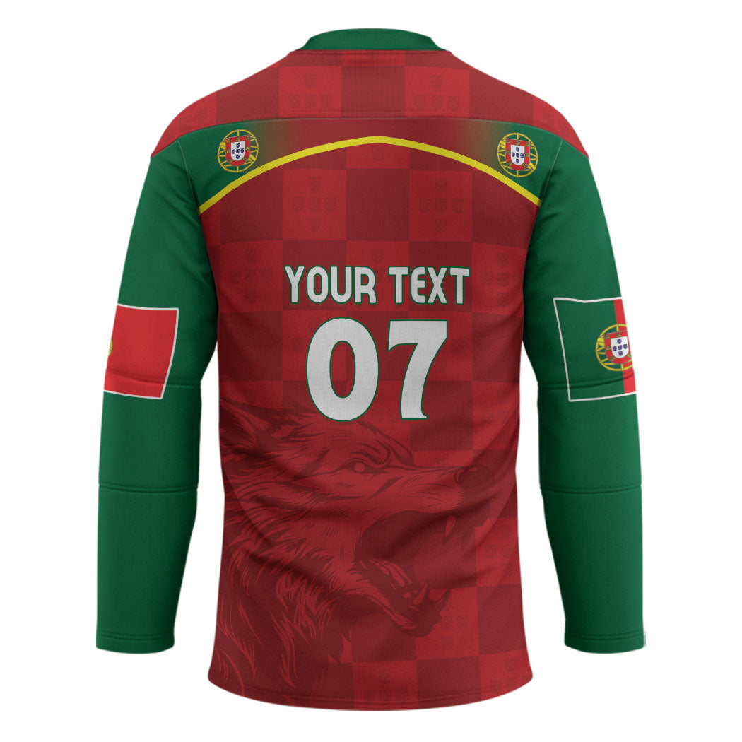 Portugal Rugby Custom Os Lobos Hockey Jersey Bandeira das Quinas Inspired