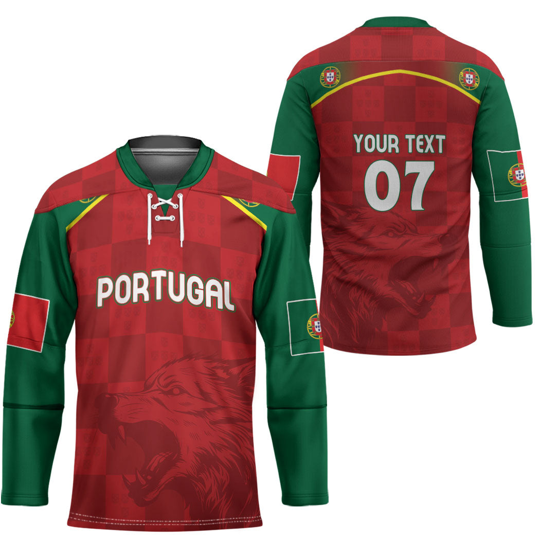 Portugal Rugby Custom Os Lobos Hockey Jersey Bandeira das Quinas Inspired