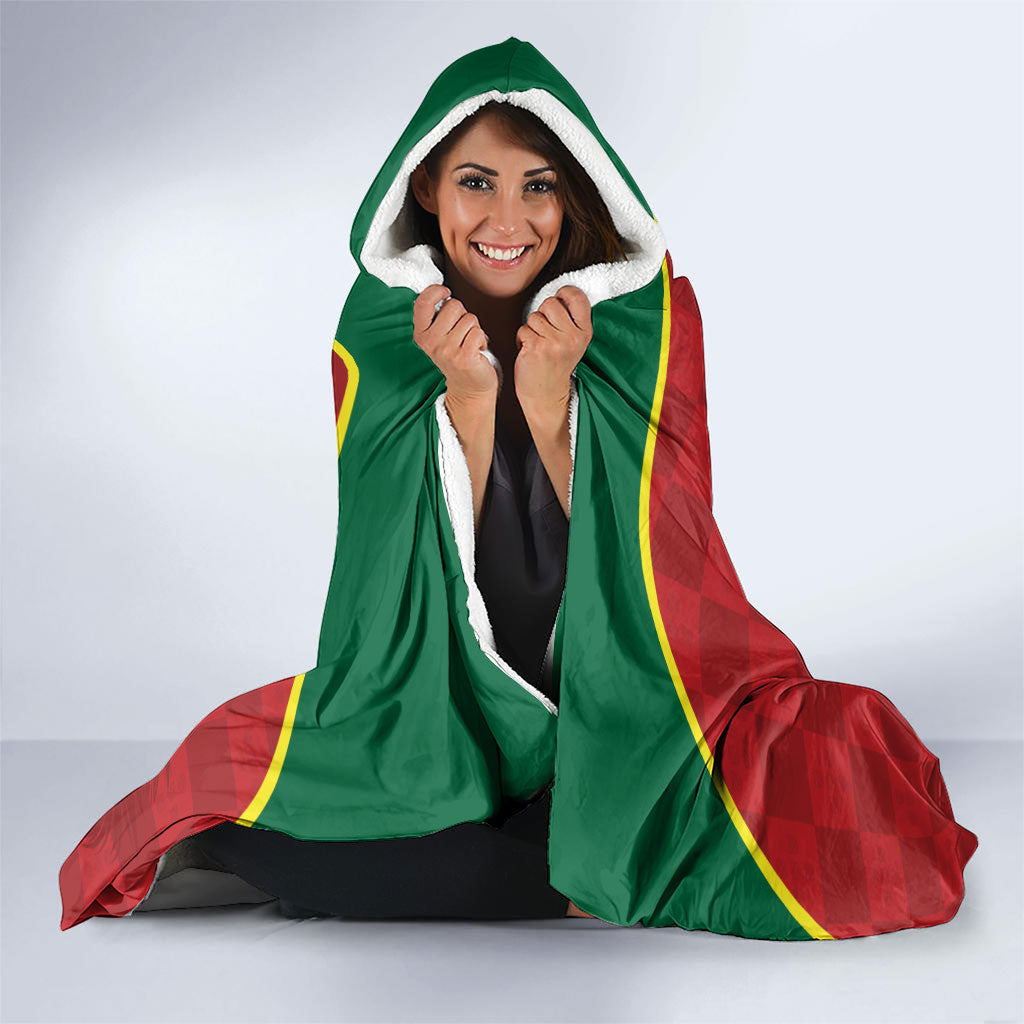 Portugal Rugby Custom Os Lobos Hooded Blanket Bandeira das Quinas Inspired