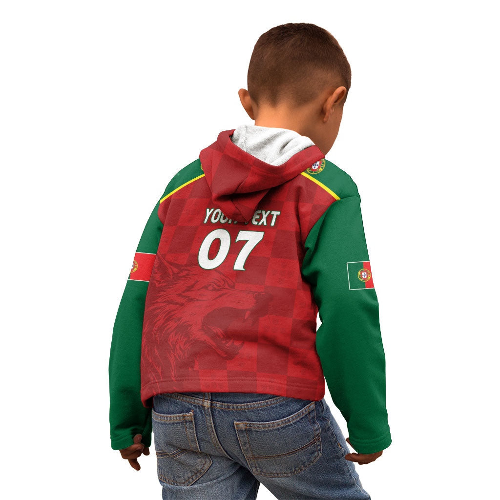 Portugal Rugby Custom Os Lobos Kid Hoodie Bandeira das Quinas Inspired