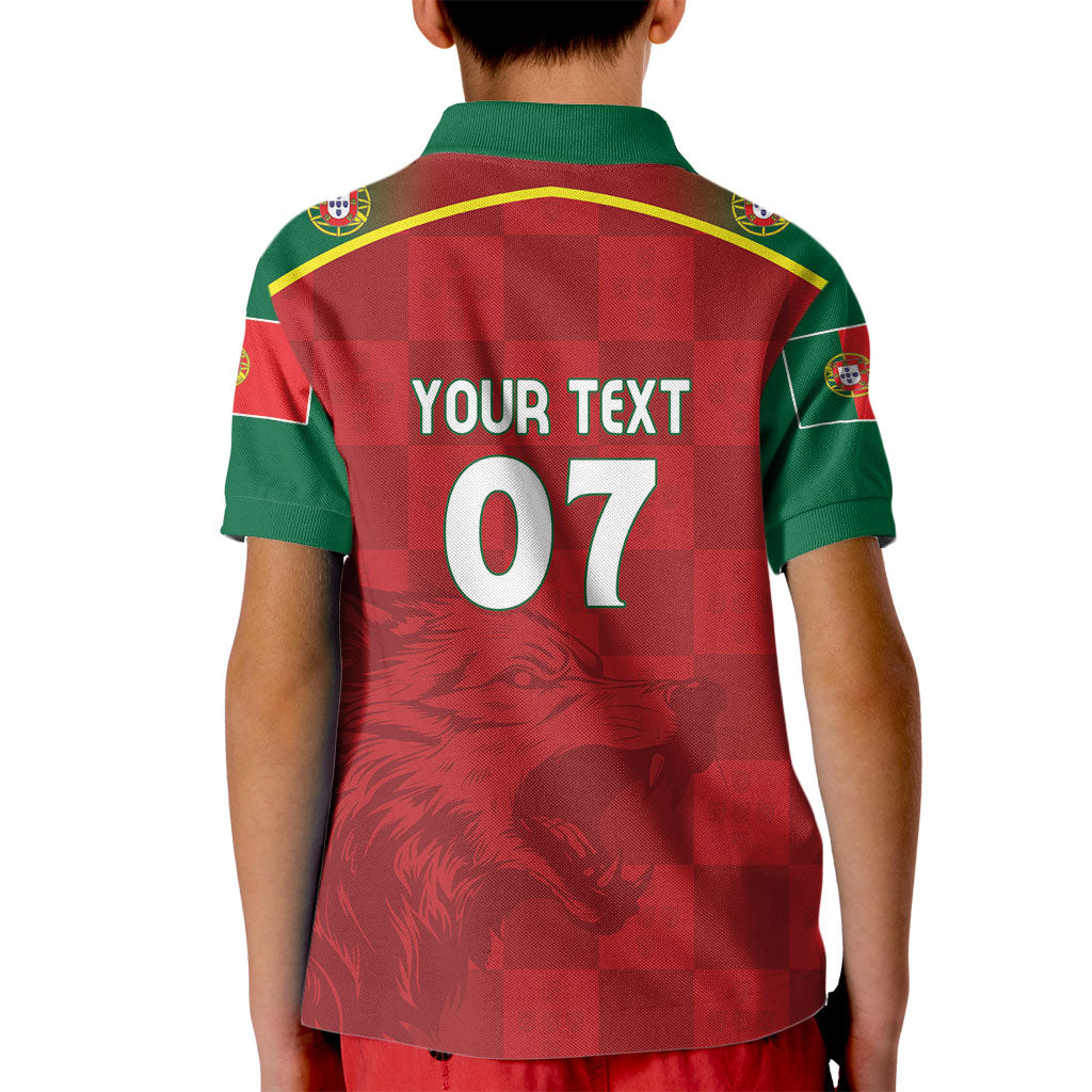 Portugal Rugby Custom Os Lobos Kid Polo Shirt Bandeira das Quinas Inspired