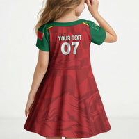 Portugal Rugby Custom Os Lobos Kid Short Sleeve Dress Bandeira das Quinas Inspired