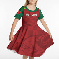 Portugal Rugby Custom Os Lobos Kid Short Sleeve Dress Bandeira das Quinas Inspired