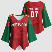 Portugal Rugby Custom Os Lobos Kimono Sleeve Blouse Bandeira das Quinas Inspired